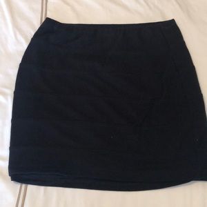 Black fitted mini skirt